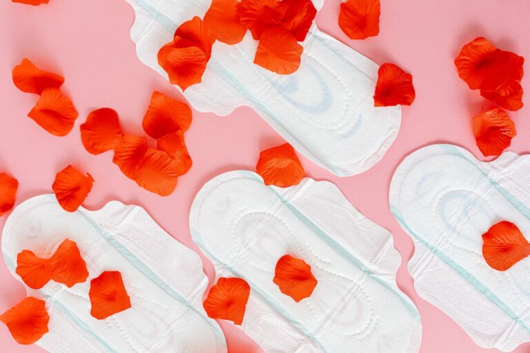 Sanitary Pads with Red Petals